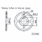 Звезда задняя Esjot 50-32086.28