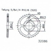 Звезда задняя Esjot 50-32086.28