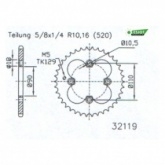 Звезда задняя Esjot 50-32119.31