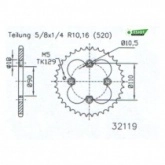 Звезда задняя Esjot 50-32119.44