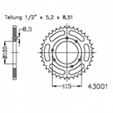 Звезда задняя Esjot 50-43001.48