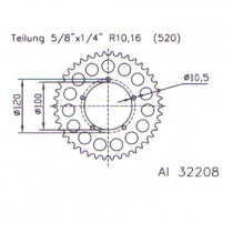 Звезда задняя Esjot 51-32208-40