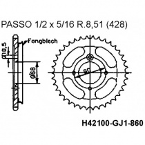 Звезда задняя Esjot H41200-GJ1-860.45