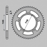 Звезда задняя Grosskopf ALU464.51 Silver