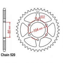 Звезда задняя JR RMT478.40