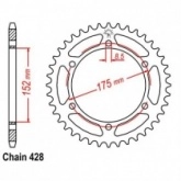 Звезда задняя JR RMT844 .55