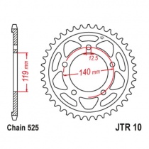 Звезда задняя JT JTR10.45