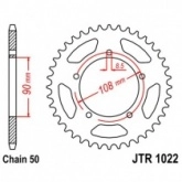 Звезда задняя JT JTR1022.38