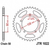 Звезда задняя JT JTR1022.40