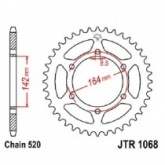 Звезда задняя JT JTR1068.46