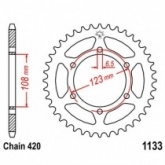 Звезда задняя JT JTR1133.53