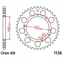 Звезда задняя JT JTR1134.57