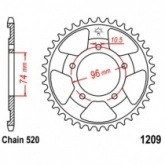 Звезда задняя JT JTR1209.41