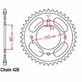 Звезда задняя JT JTR1219.41