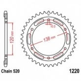 Звезда задняя JT JTR1220.38