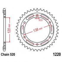 Звезда задняя JT JTR1220.38