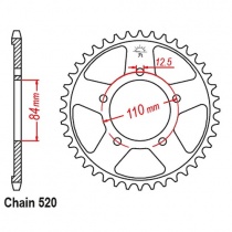 Звезда задняя JT JTR1225.41