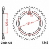 Звезда задняя JT JTR1249.51
