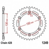 Звезда задняя JT JTR1249.51
