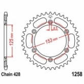 Звезда задняя JT JTR1258.54