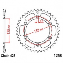 Звезда задняя JT JTR1258.54