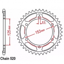 Звезда задняя JT JTR1301.42