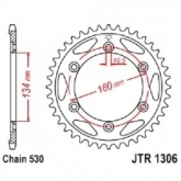 Звезда задняя JT JTR1306.42 Black