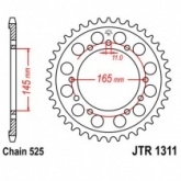Звезда задняя JT JTR1311.45