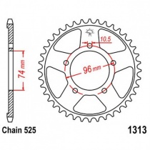 Звезда задняя JT JTR1313.42