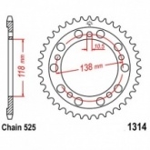 Звезда задняя JT JTR1314.39