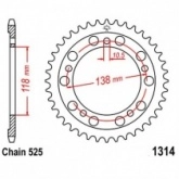 Звезда задняя JT JTR1314.39