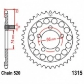 Звезда задняя JT JTR1315.40