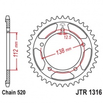 Звезда задняя JT JTR1316.43