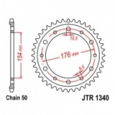 Звезда задняя JT JTR1340.43 Black
