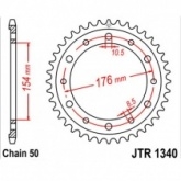 Звезда задняя JT JTR1340.44