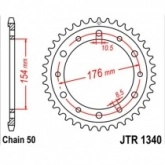 Звезда задняя JT JTR1340.44