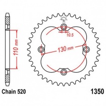 Звезда задняя JT JTR1350.42