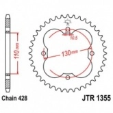 Звезда задняя JT JTR1355.50