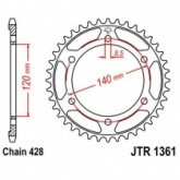 Звезда задняя JT JTR1361.50
