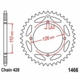 Звезда задняя JT JTR1466.44
