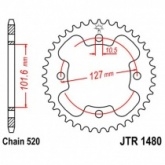 Звезда задняя JT JTR1480.37