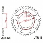 Звезда задняя JT JTR15.44