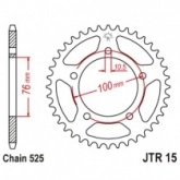 Звезда задняя JT JTR15.44