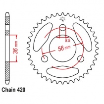 Звезда задняя JT JTR1780.28