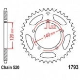 Звезда задняя JT JTR1793.45