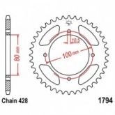Звезда задняя JT JTR1794.45