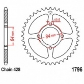 Звезда задняя JT JTR1796.49