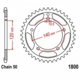 Звезда задняя JT JTR1800.40