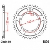 Звезда задняя JT JTR1800.42