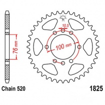 Звезда задняя JT JTR1825.47